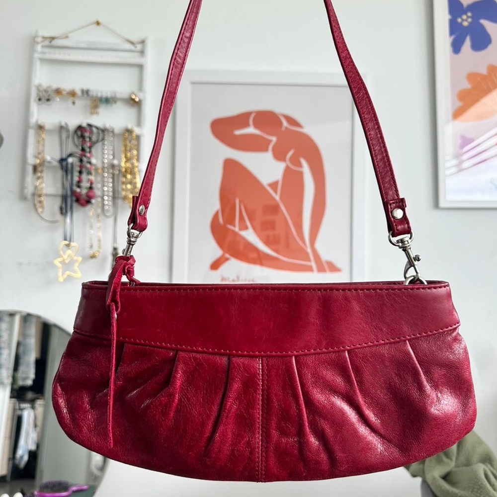 Red Aldo Leather Shoulder Bag